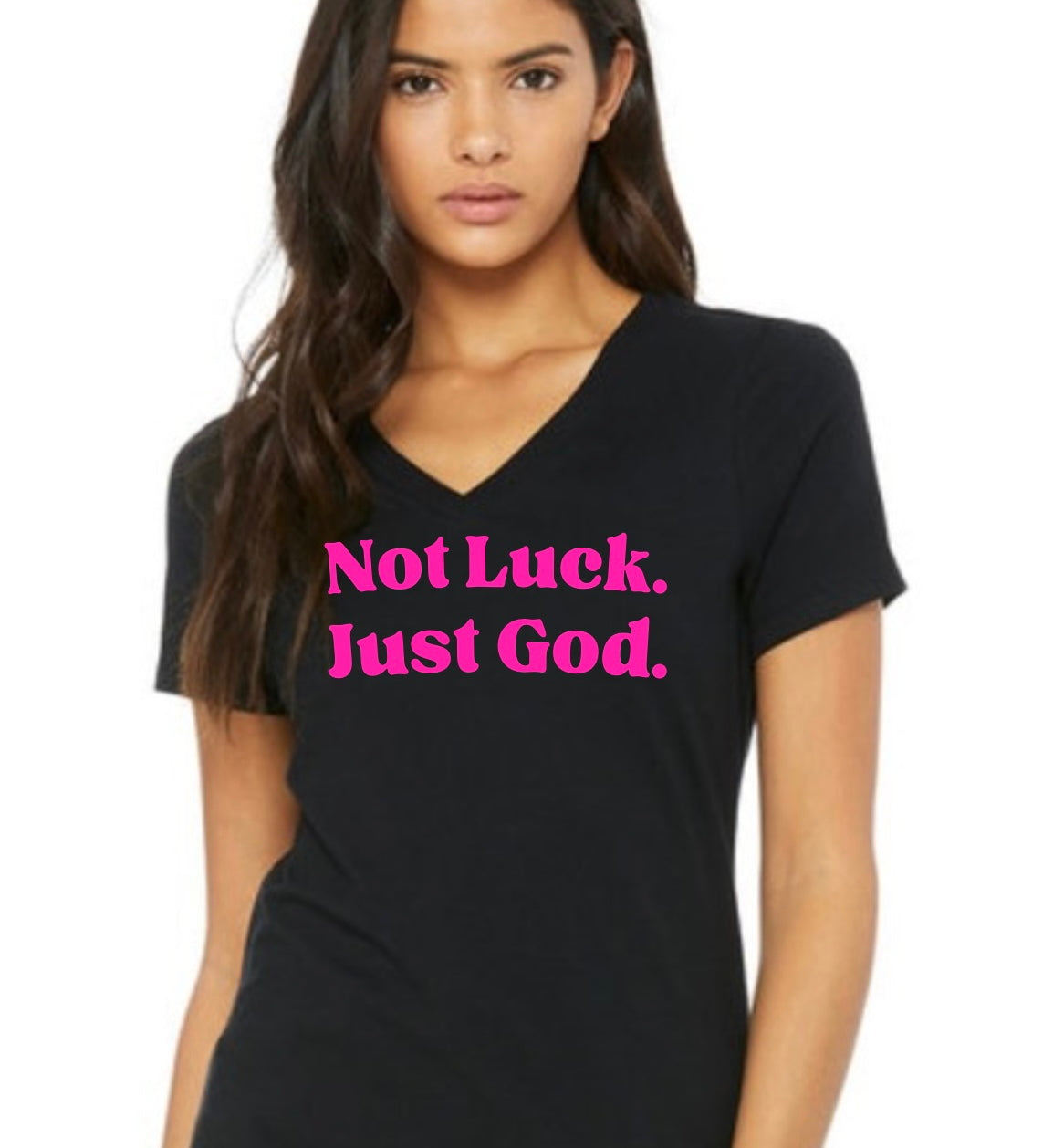 V-Neck Not Luck Just God