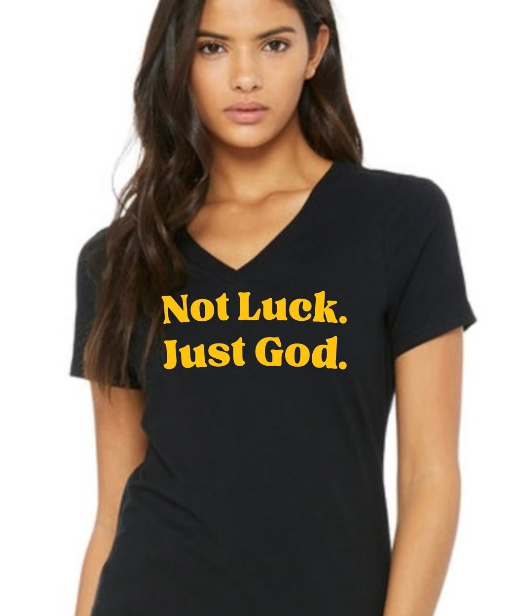 V-Neck Not Luck Just God